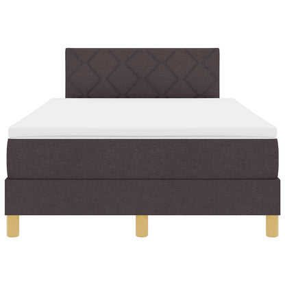 Box Spring Seng Med Madras Mørkebrun 120 X 190 Cm Stof - Billede 8