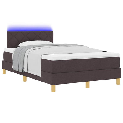 Box Spring Seng Med Madras Mørkebrun 120 X 190 Cm Stof - Billede 3