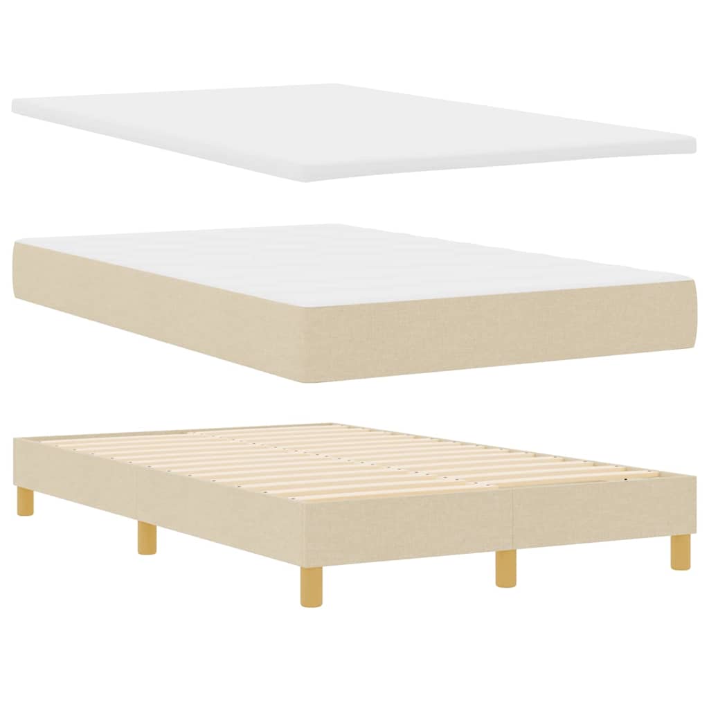 Box Spring Seng Med Madras Creme 120 X 190 Cm Stof - Billede 7