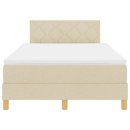 Box Spring Seng Med Madras Creme 120 X 190 Cm Stof - Billede 9
