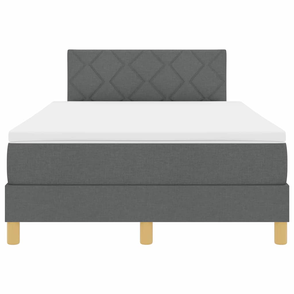Box Spring Seng Med Madras Mørkegrå 120 X 200 Cm Stof - Billede 9