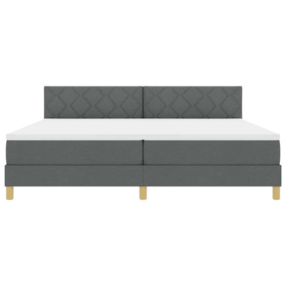 Box Spring Seng Med Madras Mørkegrå 200 X 200 Cm Stof - Billede 9