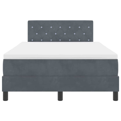 Box Spring Seng Med Madras Mørkegrå 120 X 190 Cm Fløjl - Billede 8