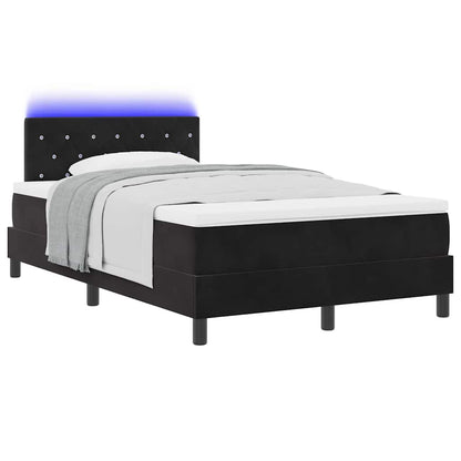 Box Spring Seng Med Madras Sort 120 X 190 Cm Fløjl - Billede 3