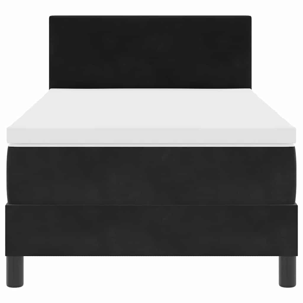 Box Spring Seng Med Madras Sort 90 X 190 Cm Fløjl - Billede 8