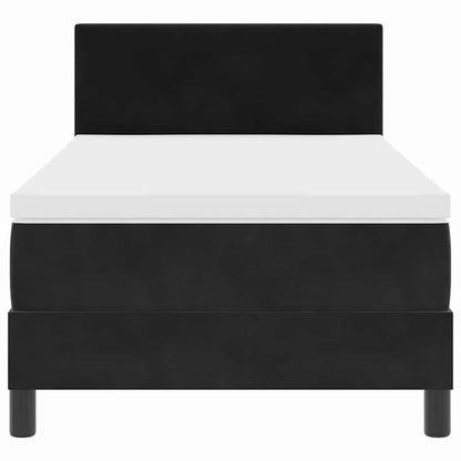 Box Spring Seng Med Madras Sort 90 X 190 Cm Fløjl - Billede 8