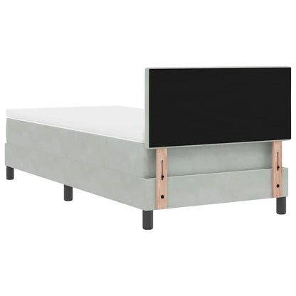 Box Spring Seng Med Madras Lysegrå 90 X 200 Cm Fløjl - Billede 10