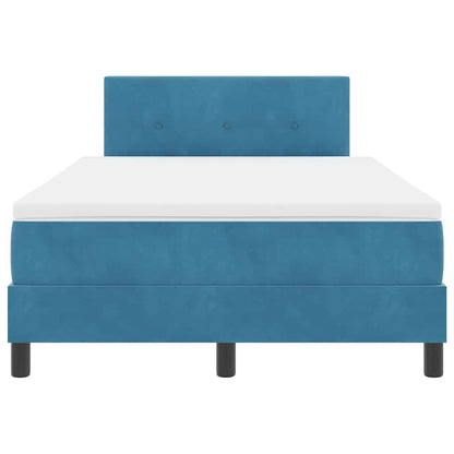 Box Spring Seng Med Madras Blå 120 X 190 Cm Fløjl - Billede 9