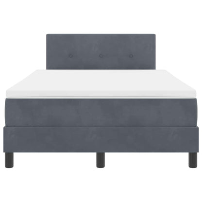 Box Spring Seng Med Madras Mørkegrå 120 X 200 Cm Fløjl - Billede 9
