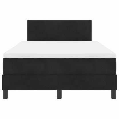Box Spring Seng Med Hovedgærde Sort 120 X 200 Cm Fløjl - Billede 9