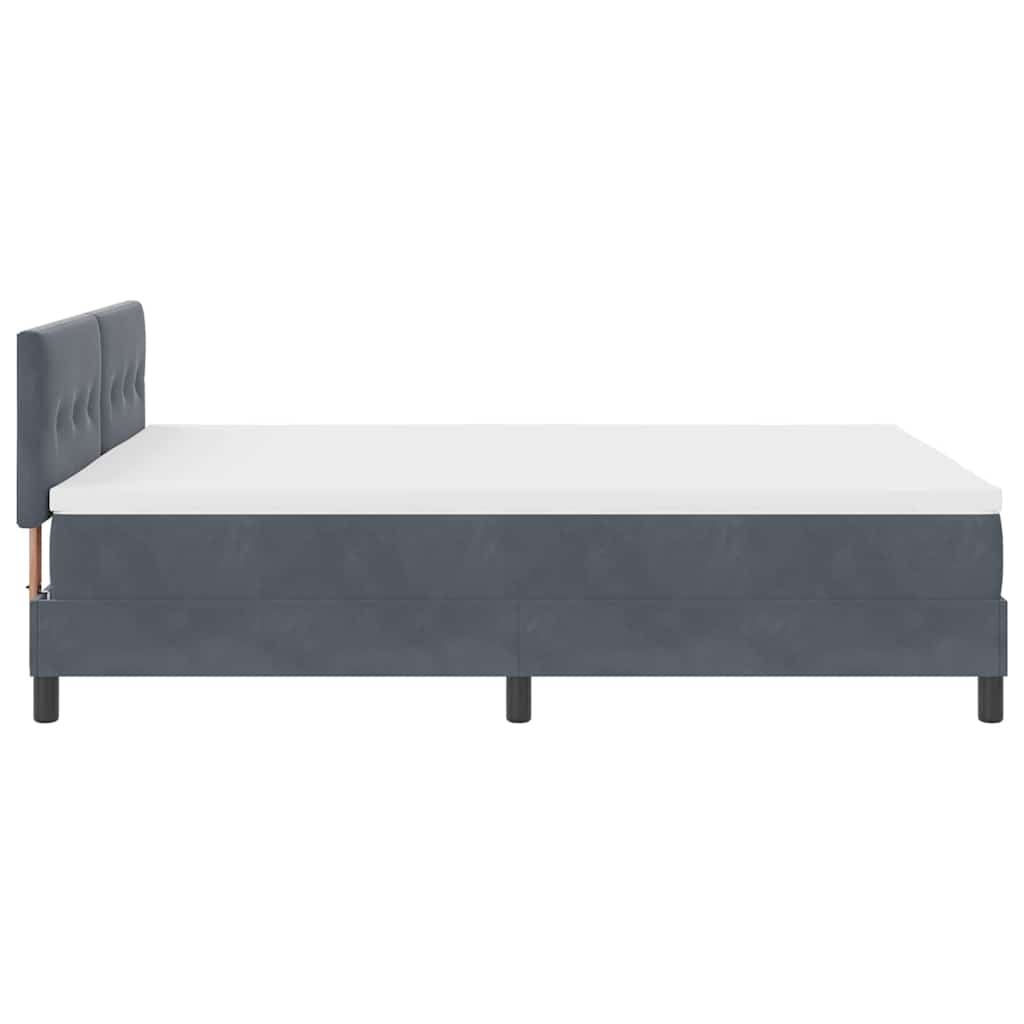 Box Spring Seng Med Madras Mørkegrå 160 X 200 Cm Fløjl - Billede 9