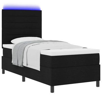 Box Spring Seng Med Madras Med LED Stof - Billede 3