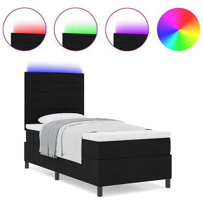 Box Spring Seng Med Madras Sort 100 X 200 Cm Stof - Billede 4