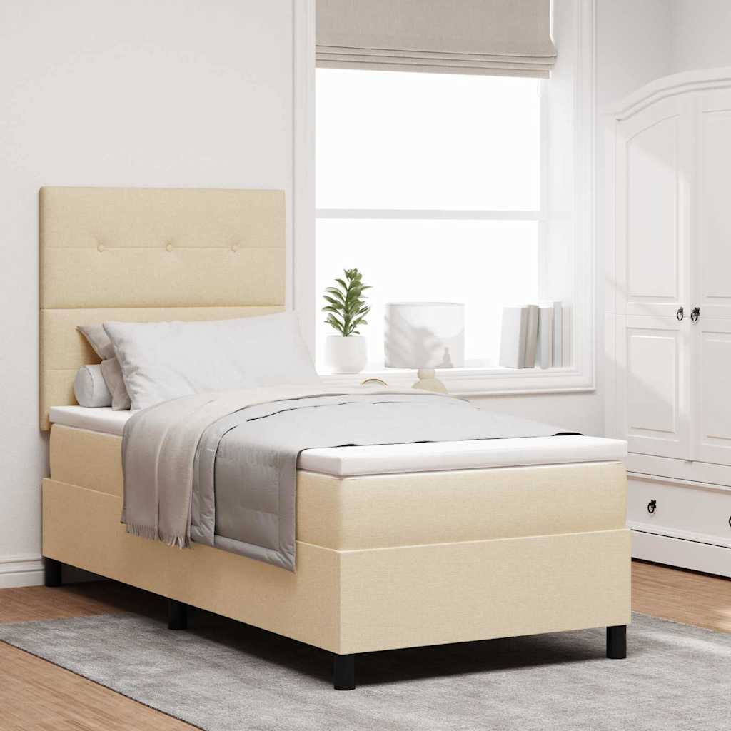 Box Spring Seng Med LED-lysstrimler Stof - Variant 3342842
