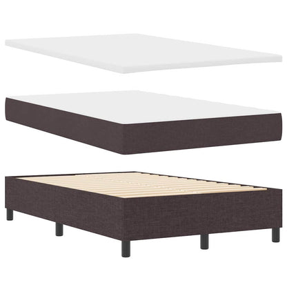 Box Spring Seng Med Madras Mørkebrun 120 X 190 Cm Stof - Billede 7