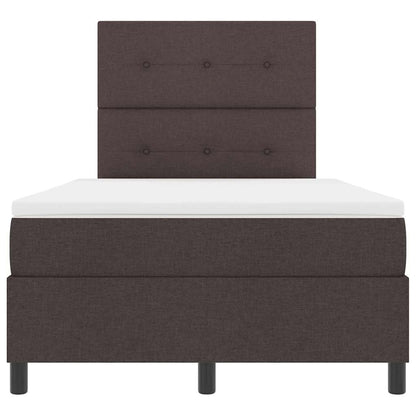Box Spring Seng Med Madras Mørkebrun 120 X 190 Cm Stof - Billede 8
