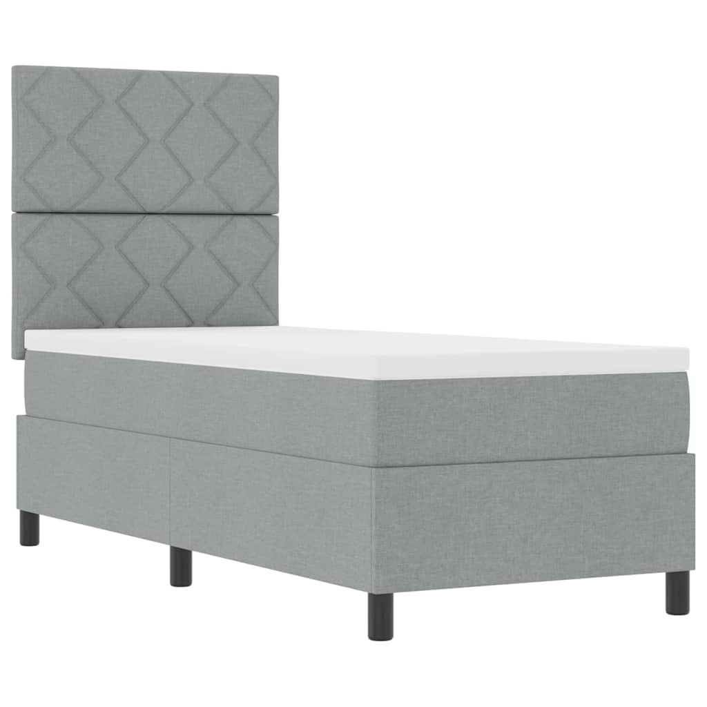 Box Spring Seng Med LED-lysstrimler Stof - Billede 6