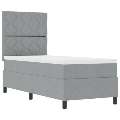 Box Spring Seng Med LED-lysstrimler Stof - Billede 6