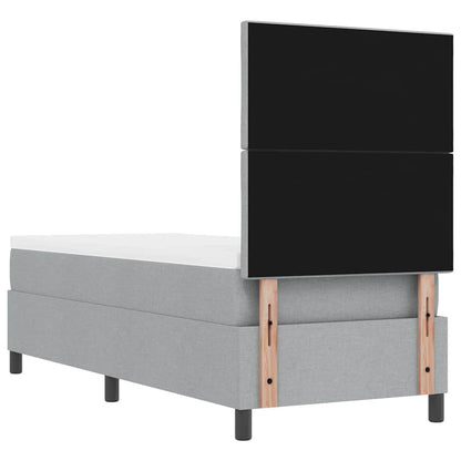 Box Spring Seng Med Madras Lysegrå 80 X 200 Cm Stof - Billede 11