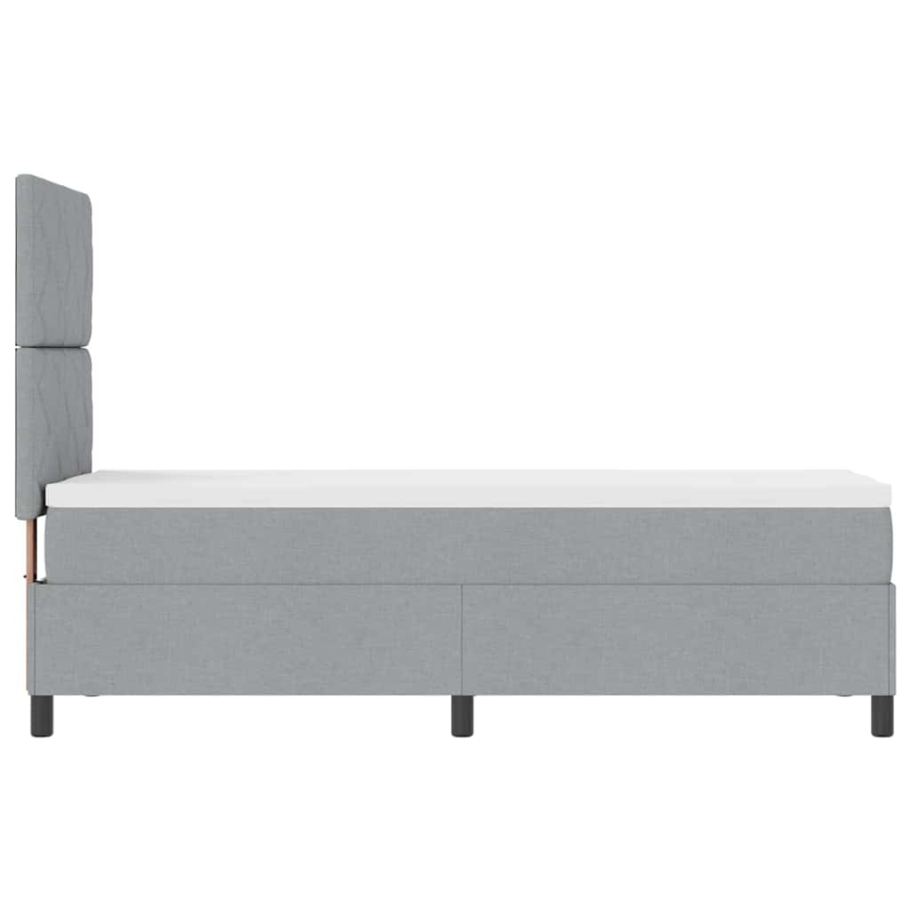 Box Spring Seng Med LED-lysstrimler Stof - Billede 9