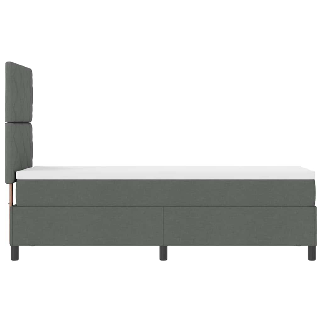 Box Spring Seng Med Madras Mørkegrå 80 X 200 Cm Stof - Billede 10