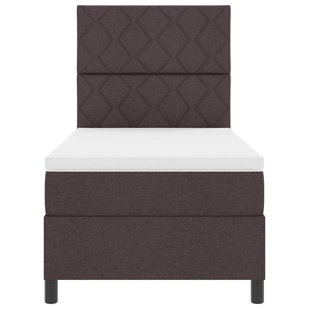 Box Spring Seng Med Madras Mørkebrun 100 X 200 Cm Stof - Billede 9