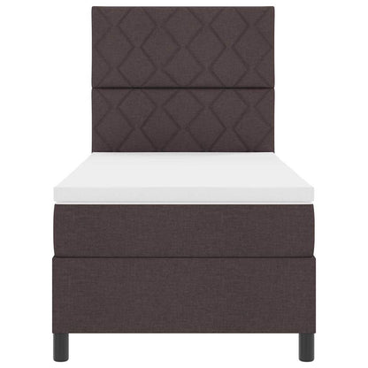 Box Spring Seng Med Madras Mørkebrun 100 X 200 Cm Stof - Billede 9