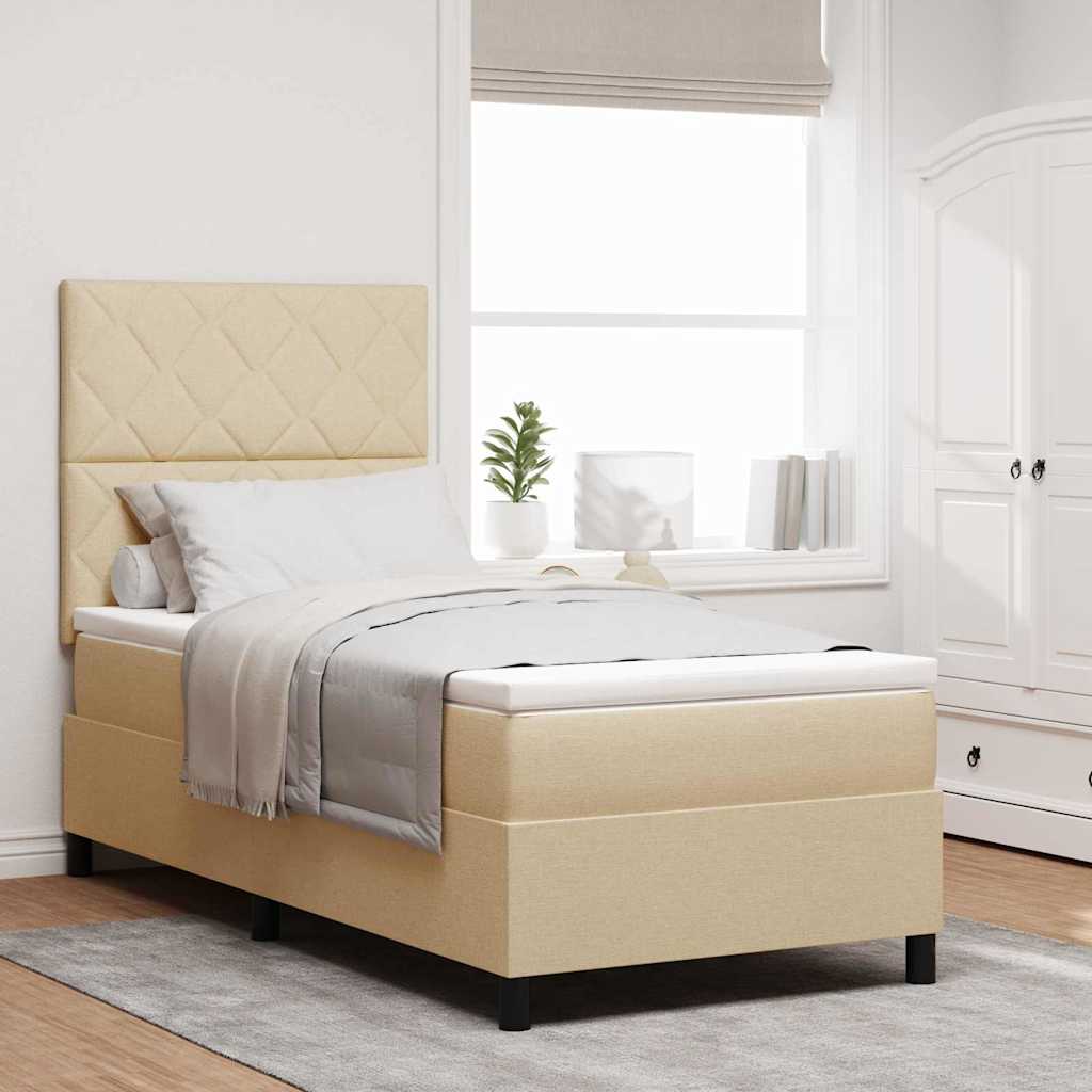 Box Spring Seng Med LED-lysstrimler Stof - Variant 3342926