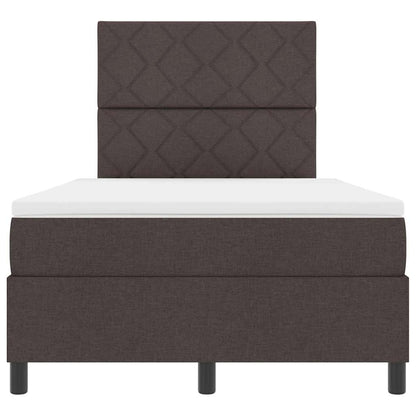 Box Spring Seng Med Madras Mørkebrun 120 X 190 Cm Stof - Billede 8