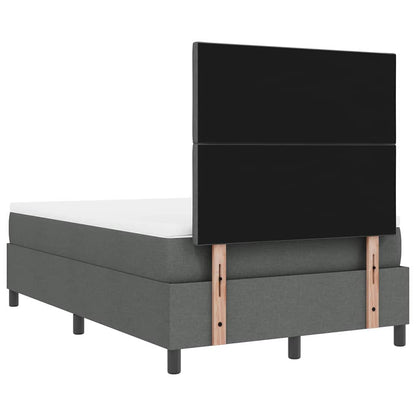 Box Spring Seng Med Madras Mørkegrå 120 X 200 Cm Stof - Billede 10