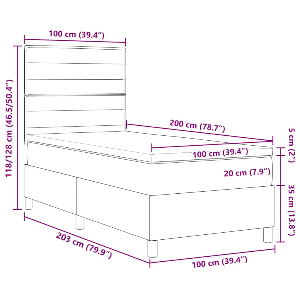 LED Box Spring Bed Med Madras Stof - Billede 14