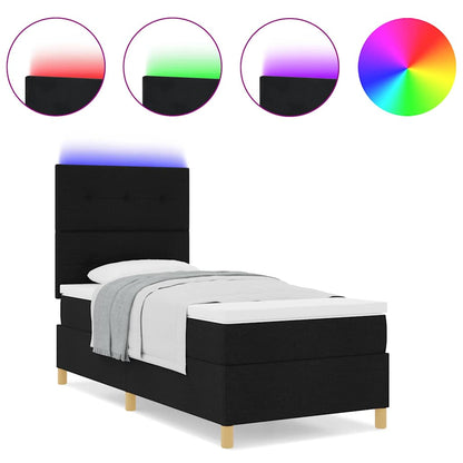 Box Spring Seng Med Madras Sort 100 X 200 Cm Stof - Billede 4