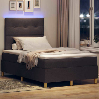 Box Spring Seng Med Madras Mørk Brun 120 X 190 Cm Stof - Billede 5