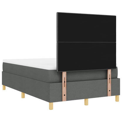 Box Spring Seng Med Madras Mørkegrå 120 X 200 Cm Stof - Billede 10