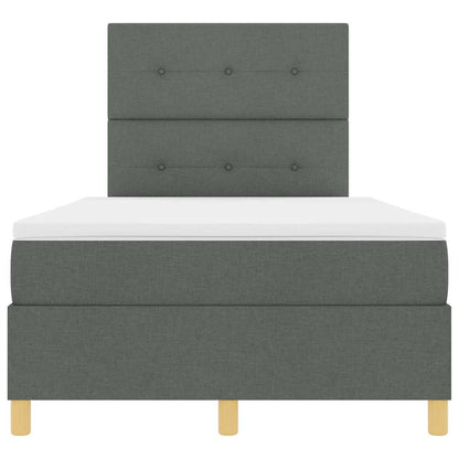 Box Spring Seng Med Madras Mørkegrå 120 X 200 Cm Stof - Billede 8