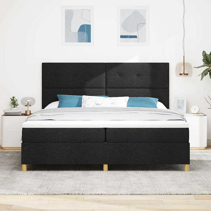Box Spring Seng Med Madras Sort 200 X 200 Cm Stof - Billede 5