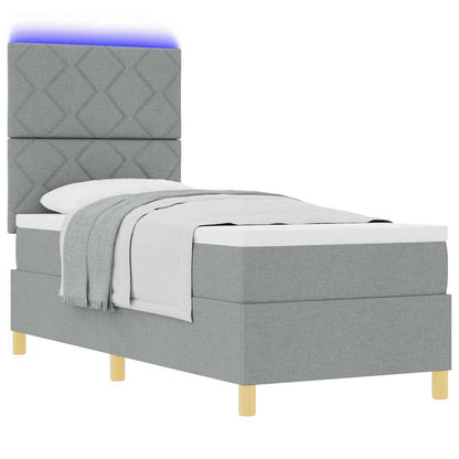 LED Box Spring Bed Med Hovedgærde Stof - Billede 3
