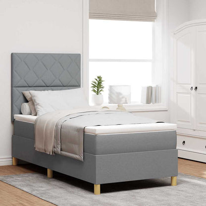 LED Box Spring Bed Med Hovedgærde Stof - Variant 3343152