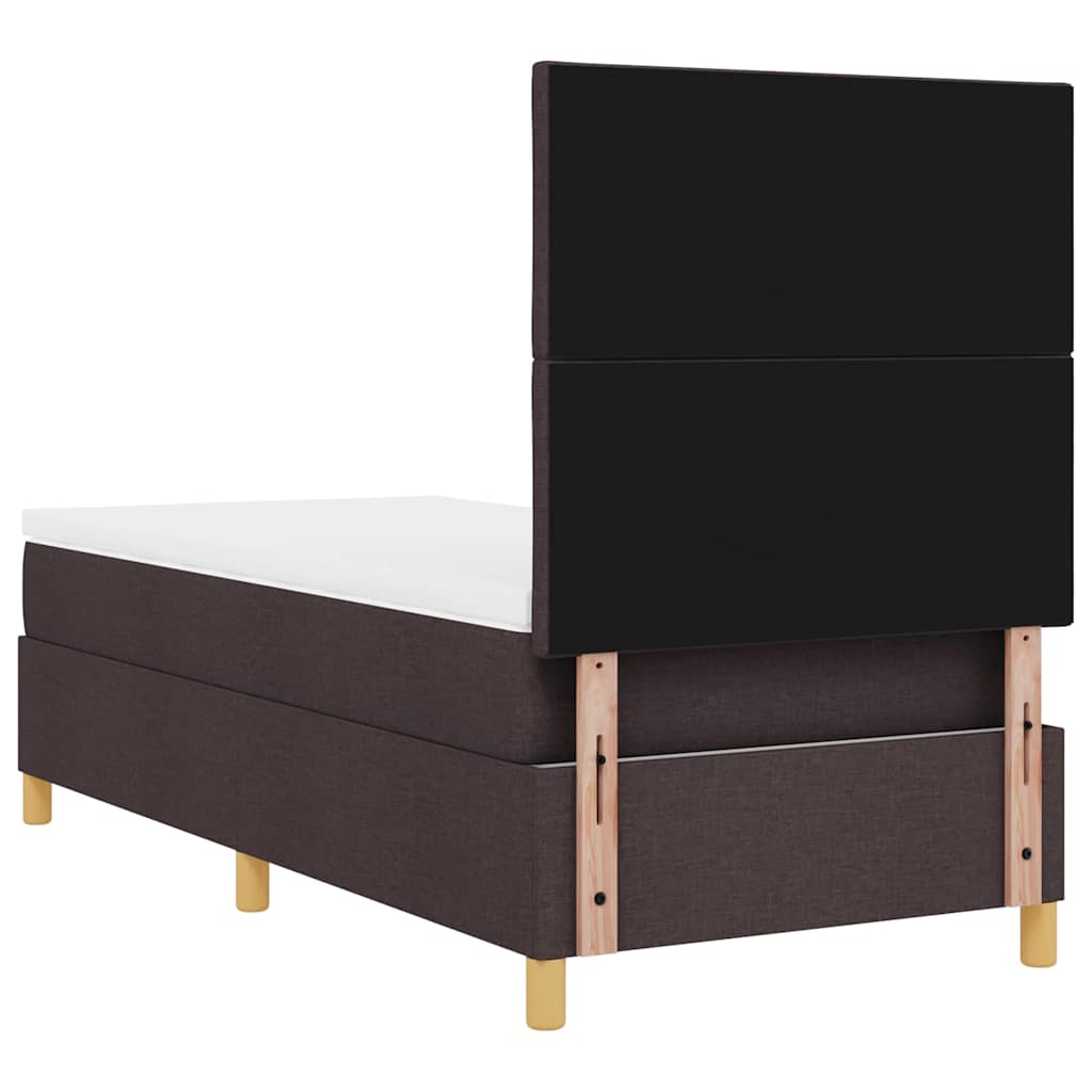 Box Spring Seng Med Madras Mørkebrun 100 X 200 Cm Stof - Billede 11