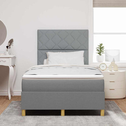Box Spring Seng Med Madras Lysegrå 120 X 190 Cm Stof - Billede 5