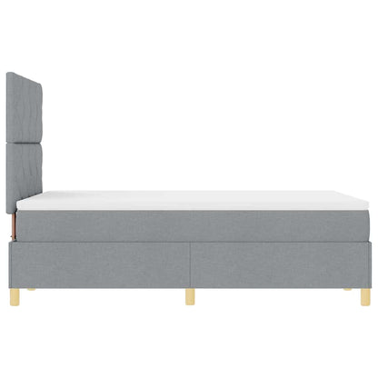 Box Spring Seng Med Madras Lysegrå 120 X 190 Cm Stof - Billede 10