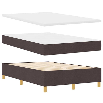 Box Spring Seng Med Madras Mørkebrun 120 X 190 Cm Stof - Billede 7