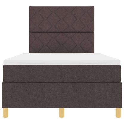 Box Spring Seng Med Madras Mørkebrun 120 X 190 Cm Stof - Billede 8