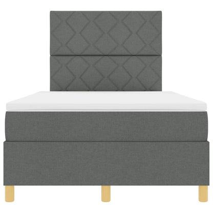 Box Spring Seng Med Madras Mørkegrå 120 X 200 Cm Stof - Billede 8
