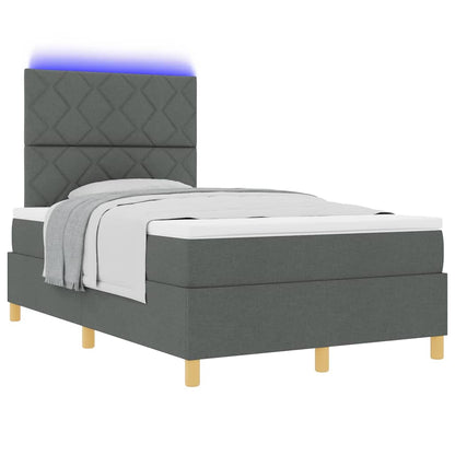 Box Spring Seng Med Madras Mørkegrå 120 X 200 Cm Stof - Billede 3