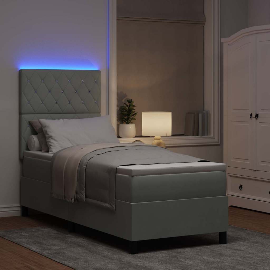 LED Box Spring Bed Med Madras Stof - Billede 5