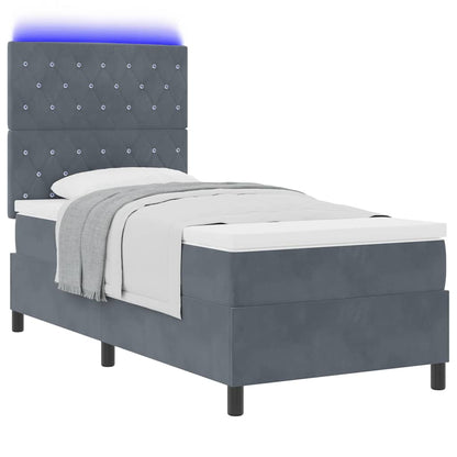 LED Box Spring Bed Med Madras Fløjl - Billede 3