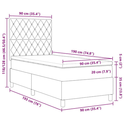 LED Box Spring Bed Med Madras Fløjl - Billede 14