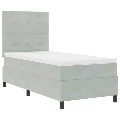 LED Box Spring Bed Med Hovedgærde Fløjl - Billede 6