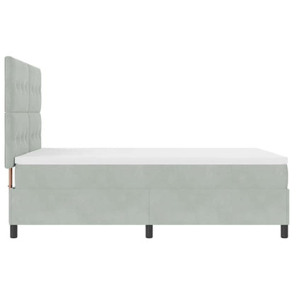 Box Spring Seng Med Madras Lysegrå 160 X 200 Cm Fløjl - Billede 10